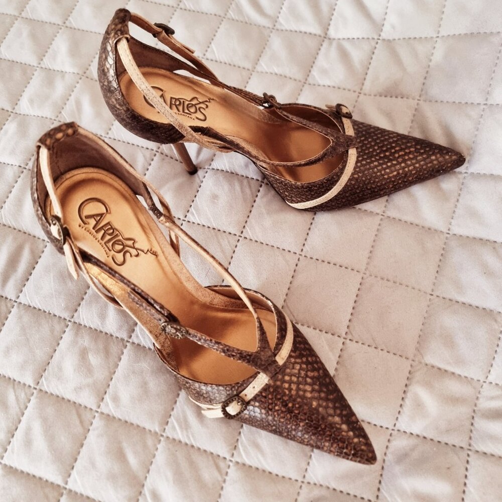 Carlos by Carlos Santana Expose Faux Snakeskin Stilettos